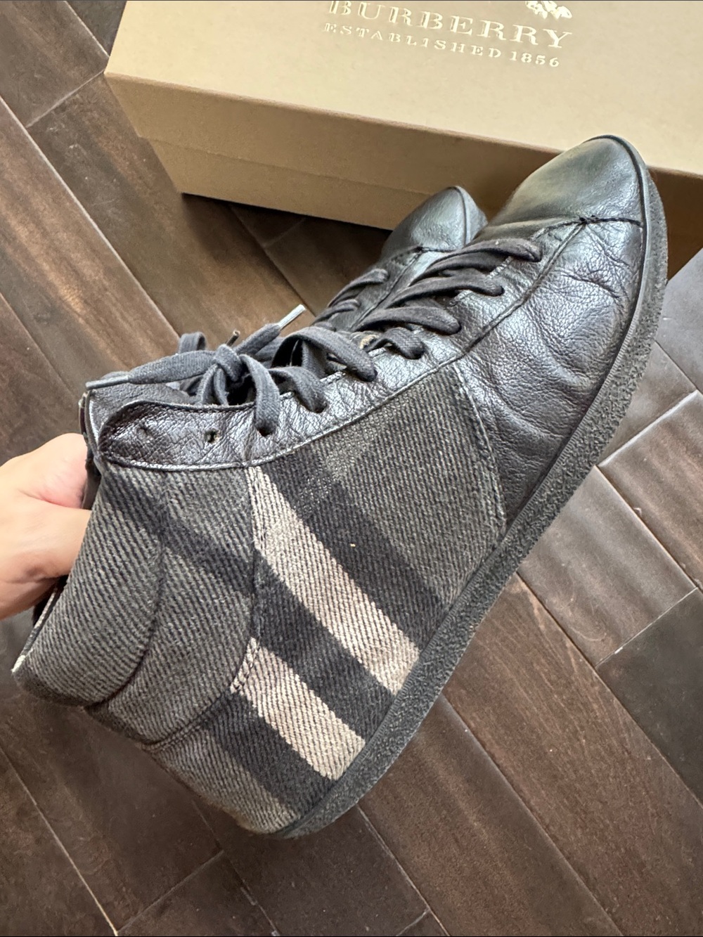 Burberry Check High Top Sneakers Size：44 - Picture 5 of 13